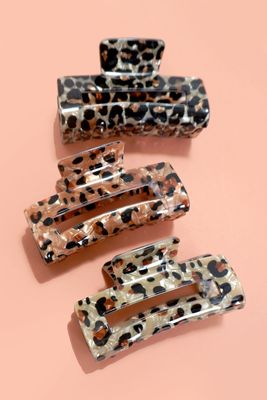 Rectangle Animal Print Claw Clip