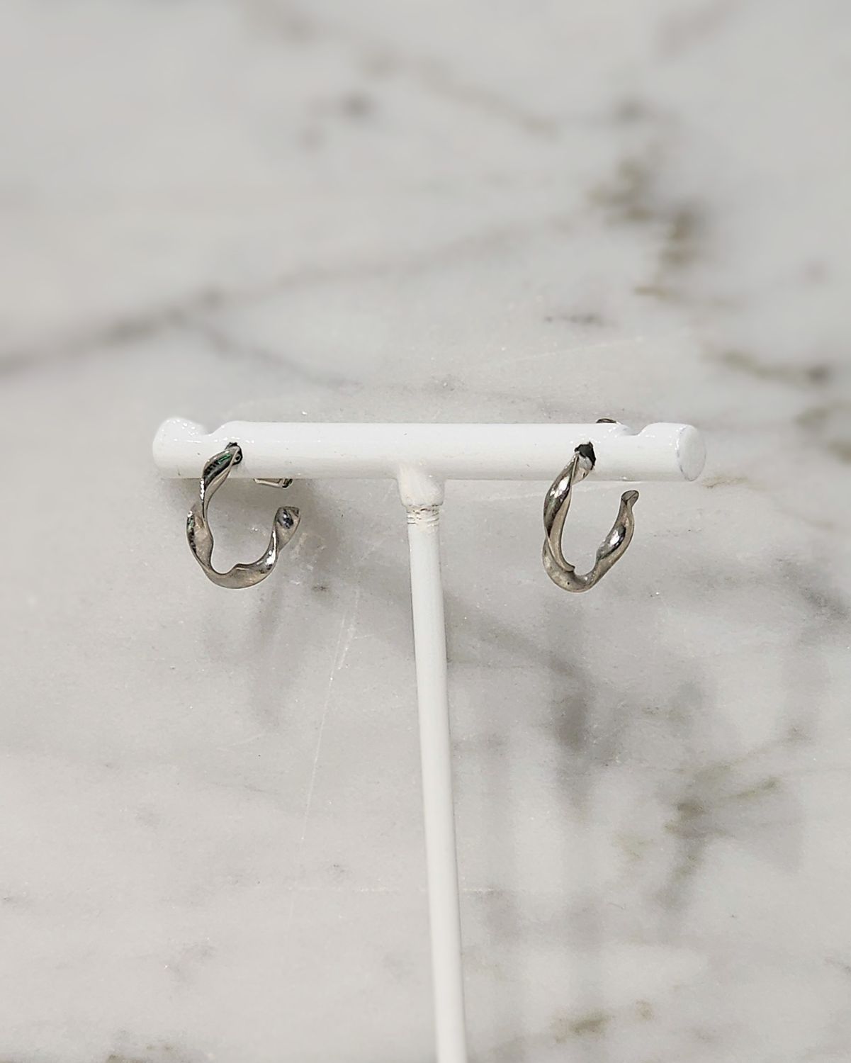 Extra Small Twist Hoop - Silver