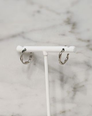 Extra Small Twist Hoop - Silver