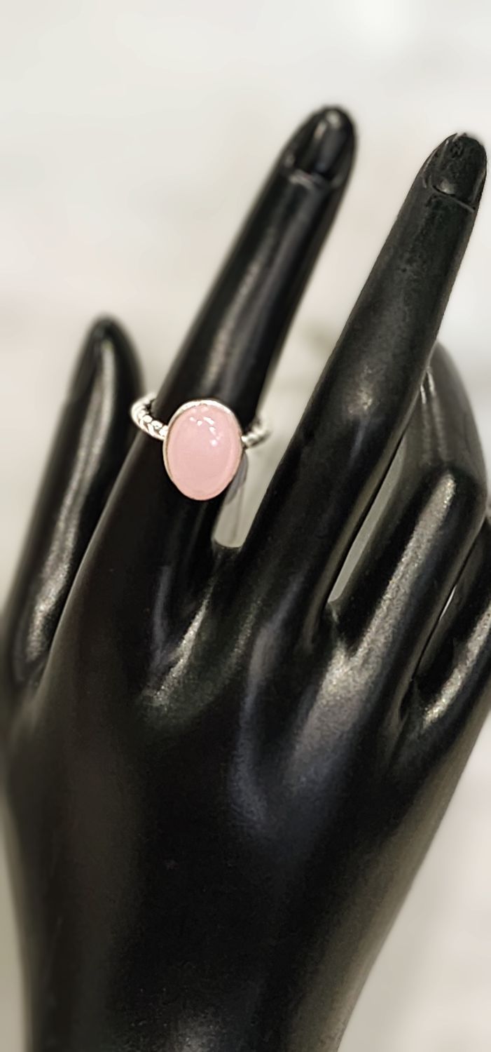 Silver Rose Quartz Ring