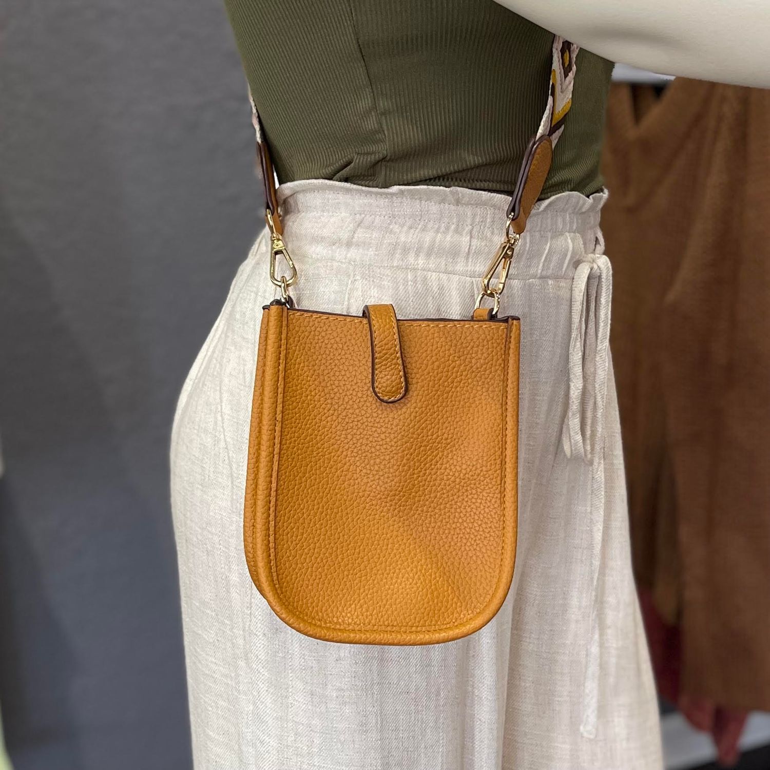 Cellphone Bag with Guitar Strap, Color: Mustard