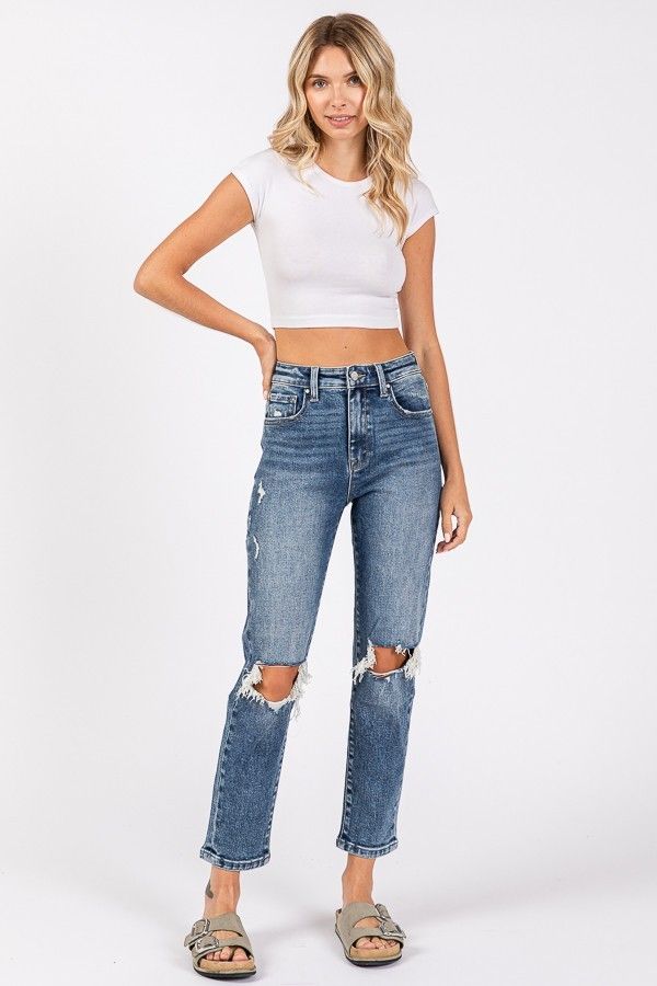 Kaylie High Rise Mom Jeans - Medium