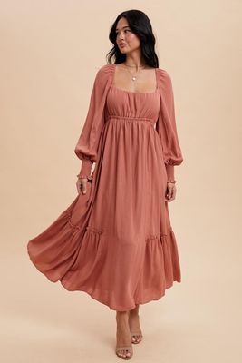 Gabby Long Sleeve Maxi Dress - Desert Rose