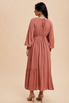 Gabby Long Sleeve Maxi Dress - Desert Rose