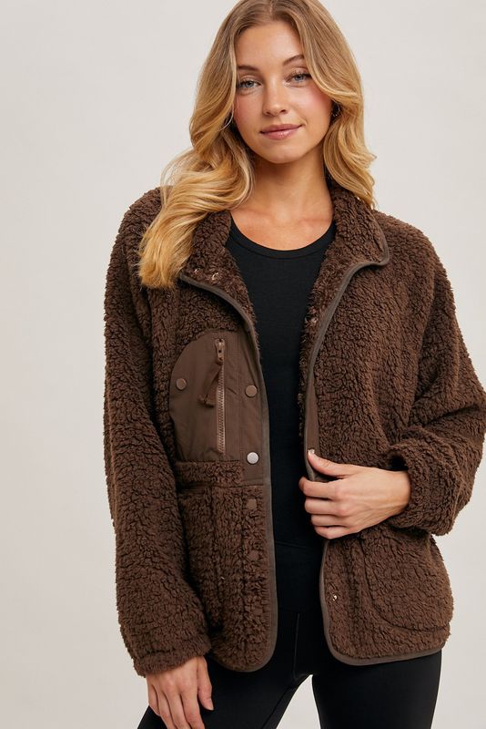Your New Favorite Button Down Fleece - Chocolate