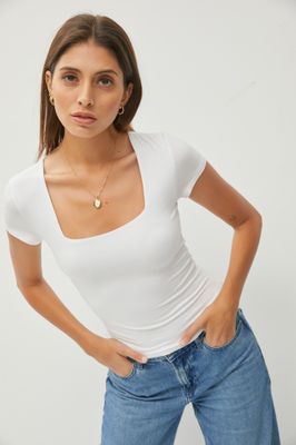Luna Square Neck Top - Off White
