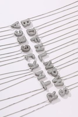 Rhinestone Initial Bubble Necklace