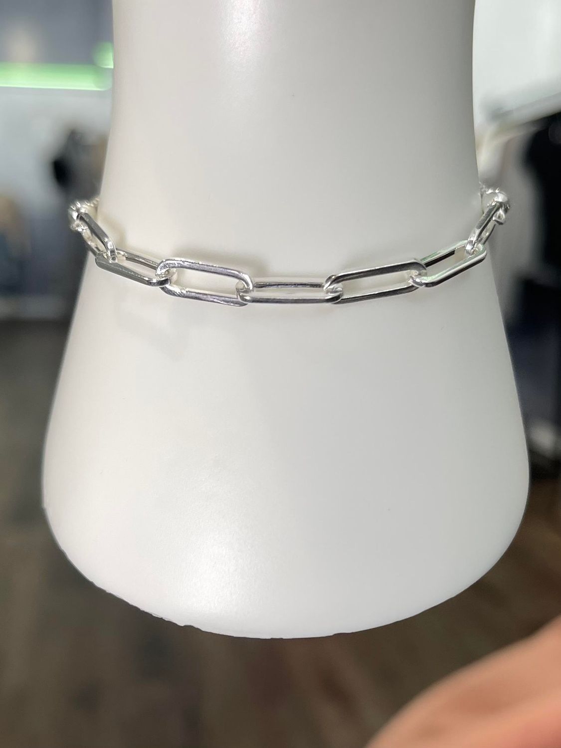 Silver Adjustable Paperclip Bracelet
