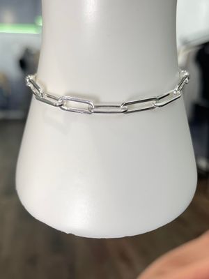 Silver Adjustable Paperclip Bracelet
