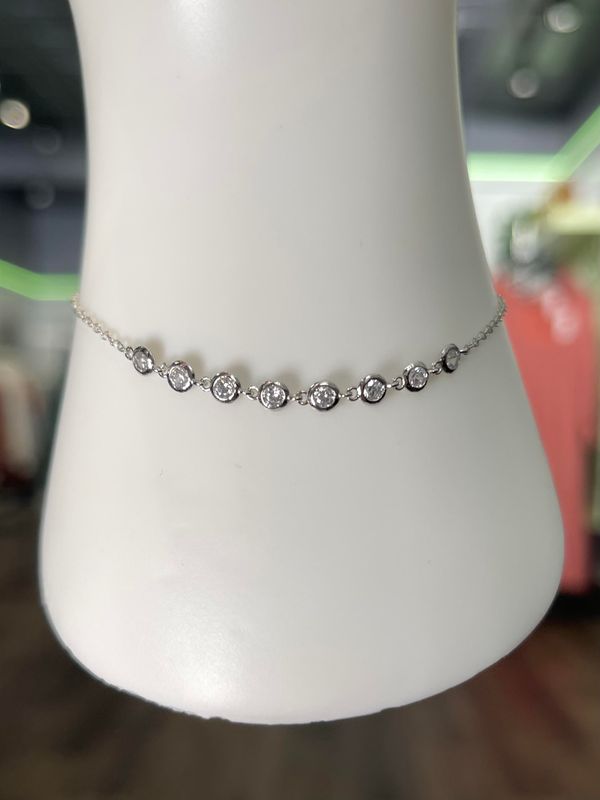 Silver Bracelet with Rhinestones