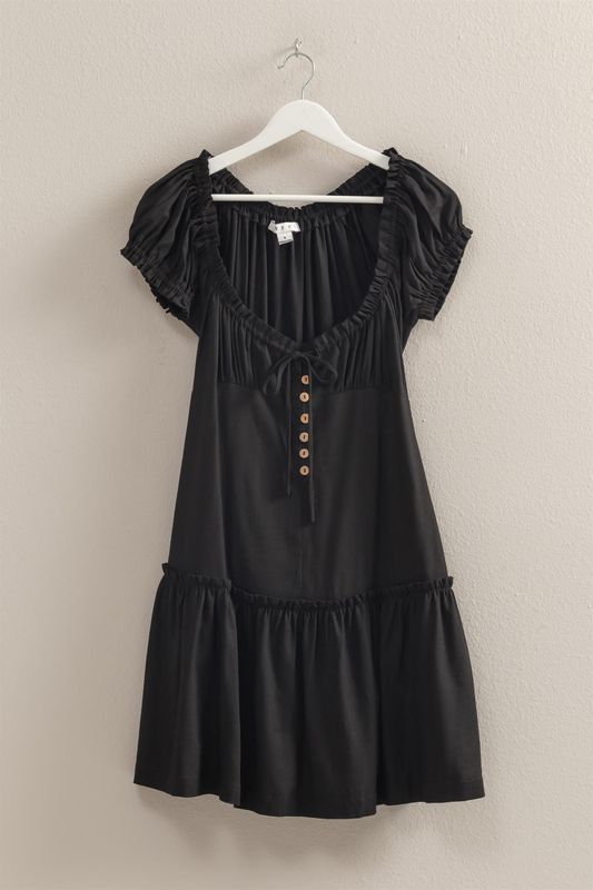 Lainey Linen Dress - Black
