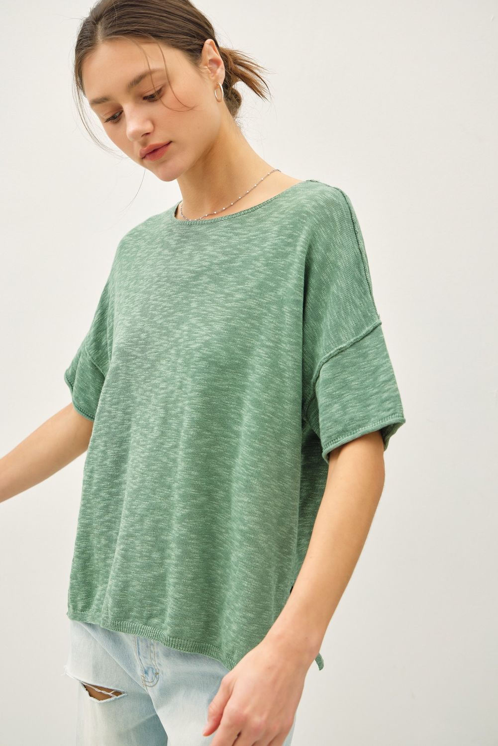 Bailey Sweater Top - Spruce