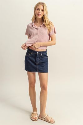 Julie Button Down - Mauve