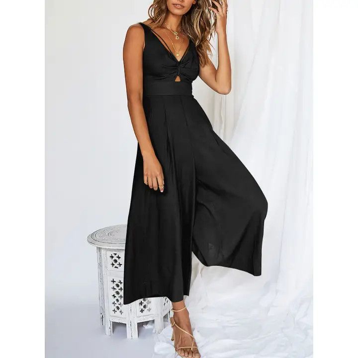 Katrina Keyhole Jumpsuit - Black
