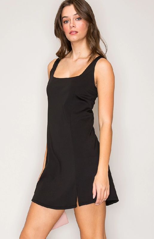 Cami Dress w/Shorts - Black