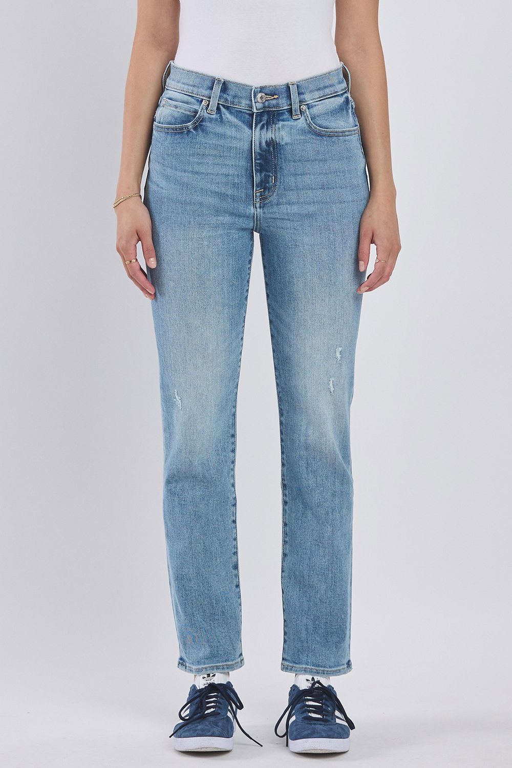 High Rise Straight Leg Jeans - Mid