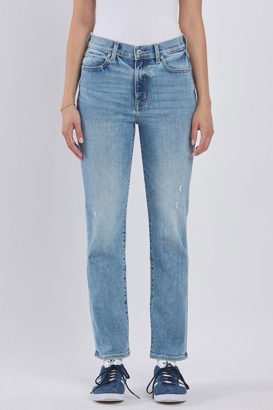 High Rise Straight Leg Jeans - Mid