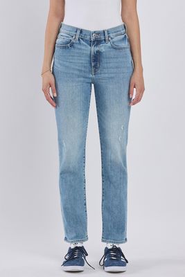 High Rise Straight Leg Jeans - Mid