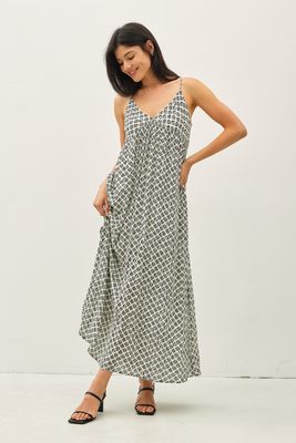 Allie Swing Maxi Dress - Black/Ivory
