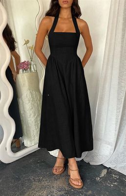 Tiana Halter Dress - Black