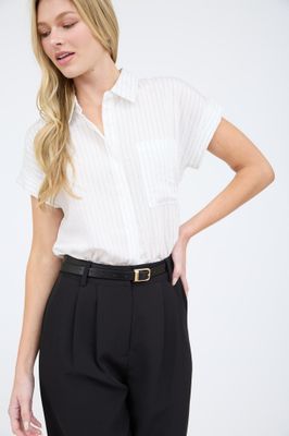 Ashley Striped Top - Off White