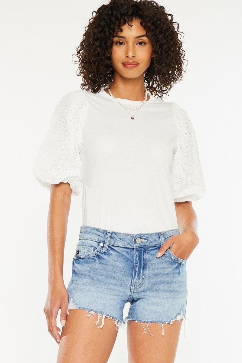Mid Rise Boyfriend Shorts - Medium Wash