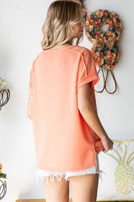 Mia Solid Top - Coral