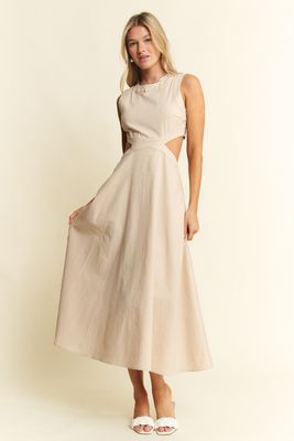 Jade Linen Dress - Cream