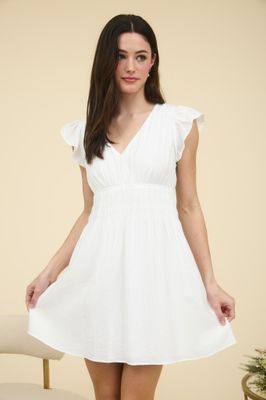 Harmony V-Neck Dress - White