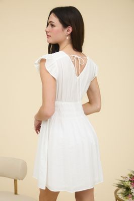 Harmony V-Neck Dress - White
