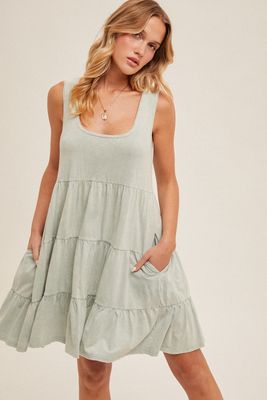 Lainey Cotton Dress - Seafoam