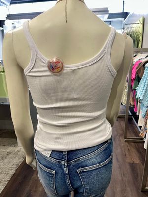 Macy Ribbed Tank Top - White