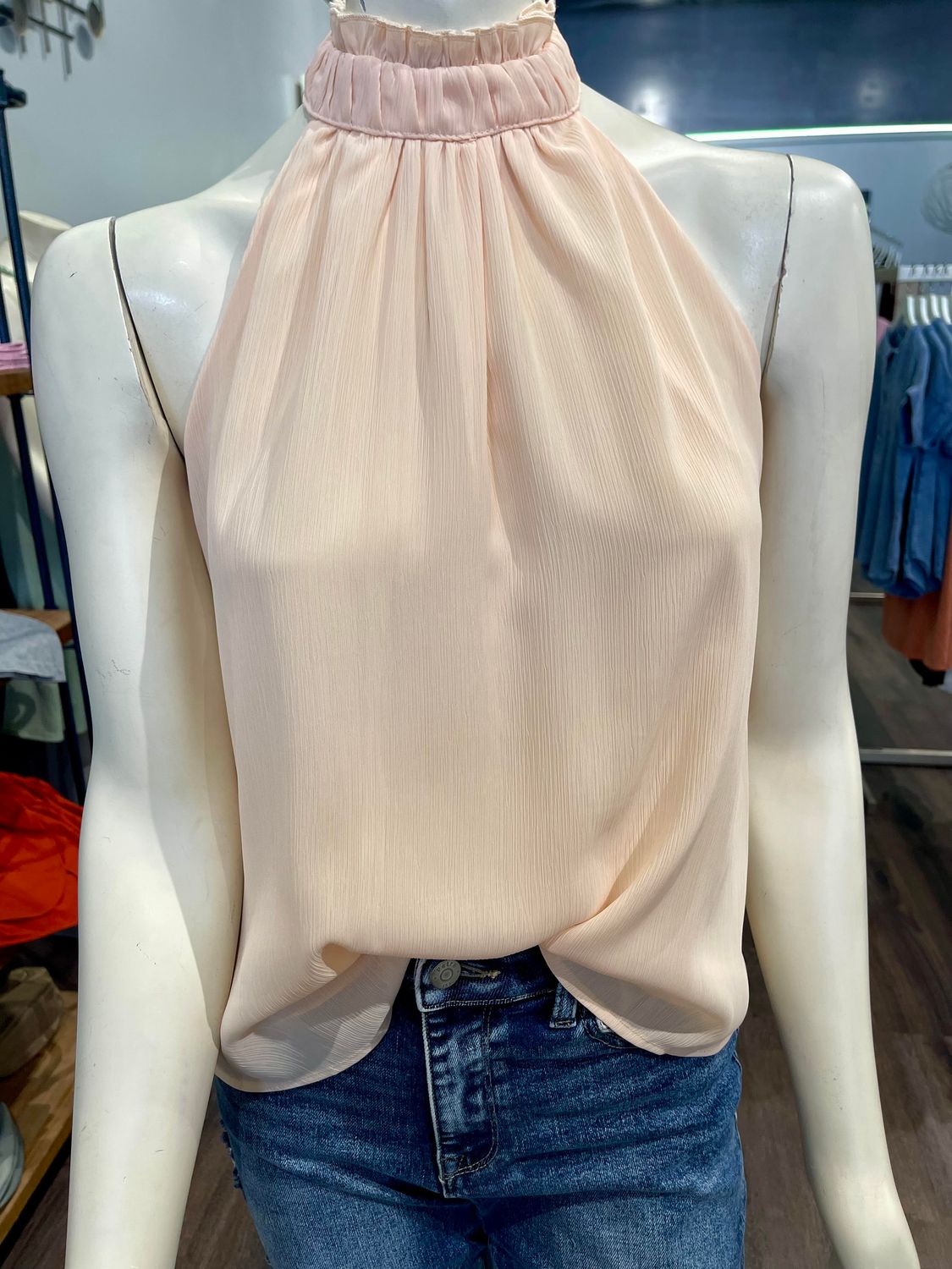 Ginny Halter Tank - Peach Cream