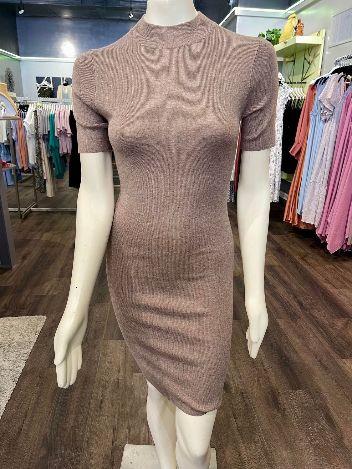 Jacklyn Ribbed Dress - Mocha