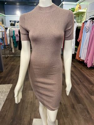 Jacklyn Ribbed Dress - Mocha