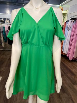 Georgia Cold Shoulder Dress - Kelly Green