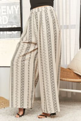 Mikayla Wide Leg Pants - Beige