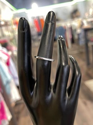 Rhodium Plated Bar Ring - 6