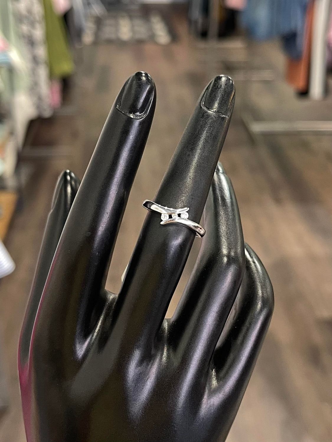 Silver Rhodium Plated CZ Ring - 6