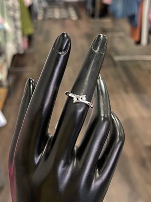 Silver Rhodium Plated CZ Ring - 6