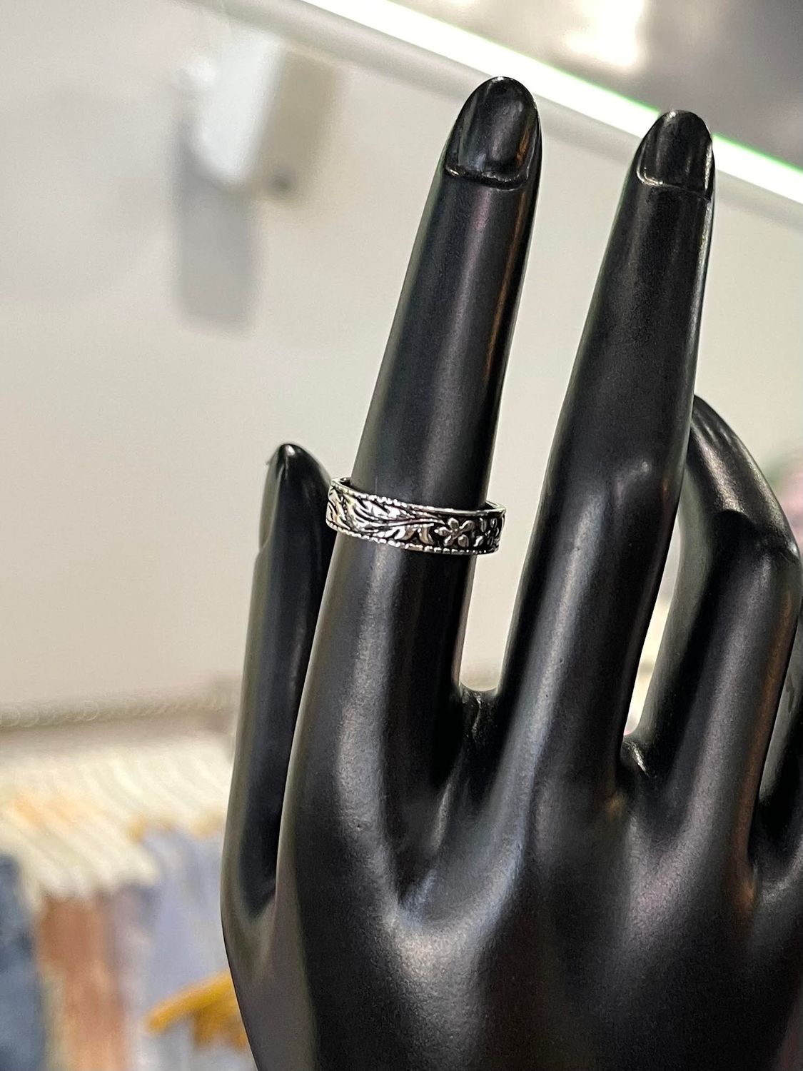 Antiqued Floral Ring - 7