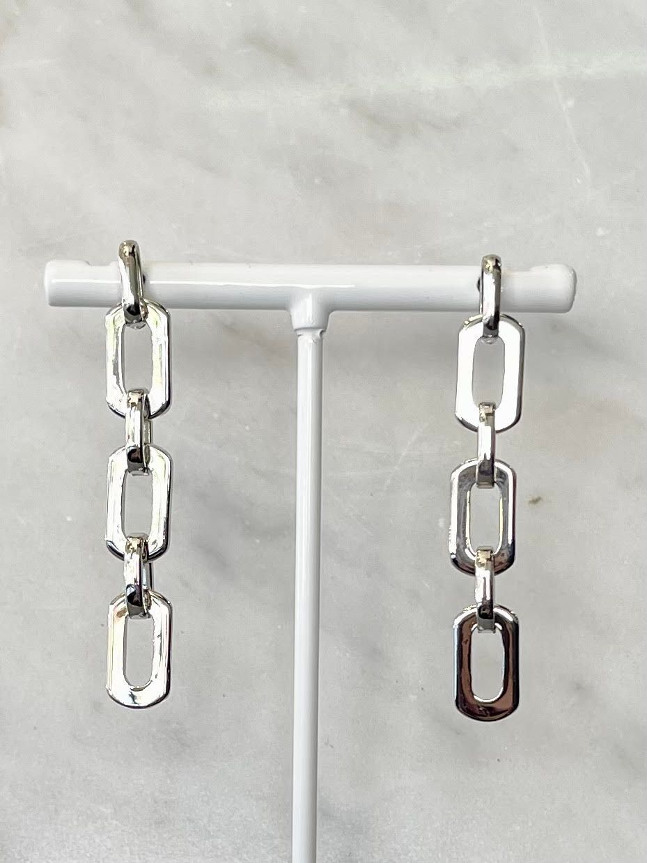 Silver Link Earrings