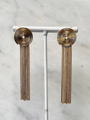 Gold Spiral Dangle Earrings