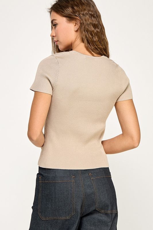 Tamera Square Neck Top - Beige
