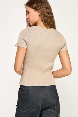 Tamera Square Neck Top - Beige