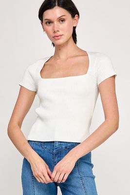 Tamera Square Neck Top - White