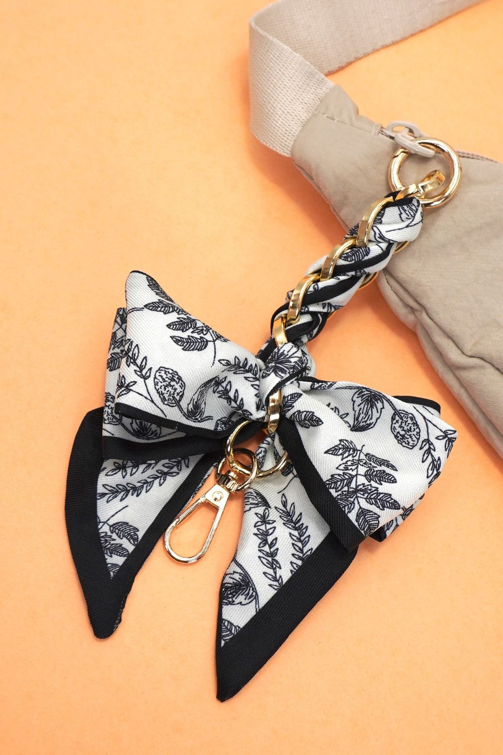 Black Floral Bow Charm