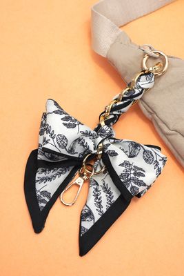 Black Floral Bow Charm