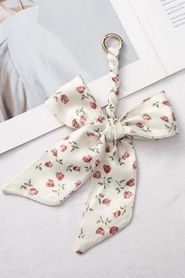 Cream Floral Bow Charm