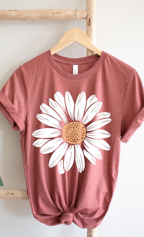 Flower Graphic Tee - Rust